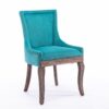 Ultra Side Dining Chair,Thickened Fabric Chairs With Neutrally Toned Solid Wood Legs, Bronze Nail Head (Set of 2) - Blue - Image 3