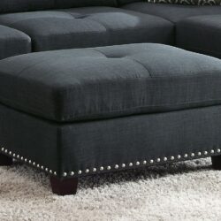 Laurissa - Linen Ottoman - Dark Blue