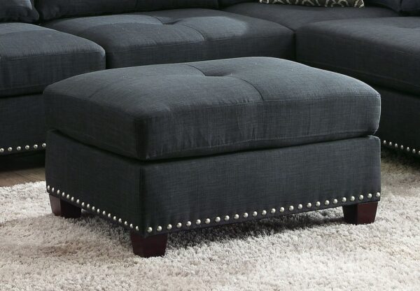 Laurissa - Linen Ottoman - Dark Blue