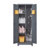Metal Storage Cabinets, Cleaning Tool Cabinet With Locking Door, Tall Broom Tool Organizer And Storage, Large Storage Cabinet For Kitchen - Gray - Image 18