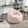 Bedding Bean Bag Sofa Chair High Pressure Foam Bean Bag Chair Adult Material With Padded Foam Padding Compressed Bean Bag With Footrest - Pink - Image 4