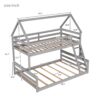 Twin Over Full House Bunk Bed With Built-In Ladder - Gray - Image 5