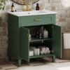 Bathroom Vanity With Ceramic Basin, Soft Close Door And Adjustable Shelves - Green - Image 20