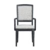 Topmax - Rustic Extendable Dining Table Set With Removable Leaf, 6 Upholstered Armless Dining Chairs And 2 Padded Arm Chairs, 9 Pieces - Black - Image 21
