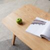 Center Table Low Table 100% Solid Wood Top Plate Desk Coffee Table Study Desk Work From Home Natural Wood With Storage Shelf Writing Desk - Oak - Image 7
