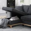Colton - Woven Reversible Sleeper Sectional Sofa With Storage Chaise - Dark Gray - Image 7