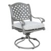 Outdoor 5 Piece Aluminum Dining Set With Cushion, Swivel And Rocking Chairs - Golden Gauze - Image 2
