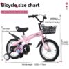 Fkznpj - 16" Sporty Kids Bike With Training Wheels And Stand Adjustable Saddle Suitable For Boys And Girls Aged 4 - 8 Years Tall Height 41 - 46" Available In A Variety Of Colors - Pink - Image 9