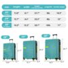 Contrast Color 3 Piece Luggage Set Hardside Spinner Suitcase With Tsa Lock 20" 24' 28" Available - Teal Blue - Image 2