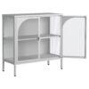 Metal Sideboard Cabinet, Accent Storage Cabinet With 2 Glass Doors, Modern Coffee Bar Cabinet With Adjustable Shelves 154 Lbs Capacity For Kitchen, Living Room And Hallway - White - Image 17