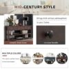 Retro Design Console Table With Two Open Shelves, Pine Frame And Legs For Living Room - Espresso - Image 7