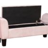 Mila - Velvet Ottoman Bench With Storage - Pink - Image 3