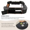 Spa Surround Spa Frame Quadrilateral Outdoor Rattan Sectional Sofa Set With Mini Sofa, Wooden Seats And Storage Spaces - Beige - Image 5