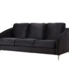 Sofia - Velvet Fabric Sofa Loveseat Chair Living Room (Set of 3) - Black - Image 2