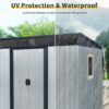 8 Ft X 6 Ft Outdoor Metal Storage Shed With Window And Transparent Plate For Garden, Lawn - White / Black - Image 8