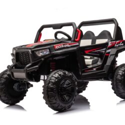 12V7A*2 30W*4 Four-Wheel Drive Leather Seat One Button Start, Forward And Backward, High And Low Speed, Music, Front Light, Power Display, Two Doors Can Open, 2.4G R / C, Seat Belt Four Wheel Absorber - Black