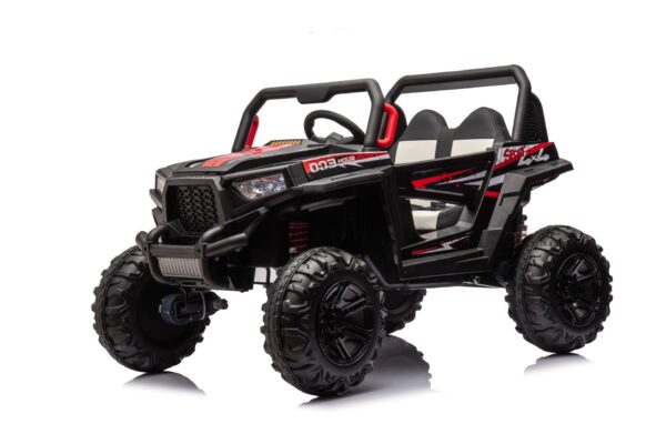 12V7A*2 30W*4 Four-Wheel Drive Leather Seat One Button Start, Forward And Backward, High And Low Speed, Music, Front Light, Power Display, Two Doors Can Open, 2.4G R / C, Seat Belt Four Wheel Absorber - Black
