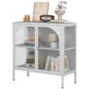 Metal Sideboard Cabinet, Accent Storage Cabinet With 2 Glass Doors, Modern Coffee Bar Cabinet With Adjustable Shelves 154 Lbs Capacity For Kitchen, Living Room And Hallway - White - Image 12