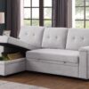 Lucca II - Woven Fabric Reversible Sleeper Sectional Sofa With Storage Chaise and Pocket Coil Seating - Light Gray - Image 9