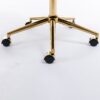 Office Chair, Artificial Rabbit Hair Home Office Chair With Golden Metal Base, Adjustable Desk Chair Swivel Office Chair, Vanity Chair - Orange - Image 3