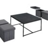 Caitlin - Wood Grain 5 Piece Coffee Table (Set of 5) - Black - Image 2