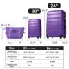 Hardshell Luggage Sets 2 Pieces + Bag Spinner Suitcase With Tsa Lock Lightweight 20" / 24" - Purple - Image 5