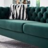 Chesterfield - Modern Tufted Velvet Living Room Sofa, 84.25''W Couch - Green - Image 4