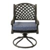 Rectangular 10 Person 126.38" Long Dining Set With Navy Blue Cushions, Swivel And Rocking Chairs - Antique Navy Blue - Image 8