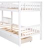 Twin L Shaped Bunk Bed With Drawers - White - Image 3
