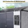 8 X 6 Ft Resin Outdoor Storage Shed Waterproof Shed With Floor & Two Windows & Lockable Door, Tool Shed For Garden, Patio, Backyard - Gray / White - Image 7