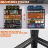 Wide Metal Shelves, With 5 Removable Dividers, Large Capacity, Strong Load Bearing, Suitable For Garage, Kitchen And Office - Black - Image 4
