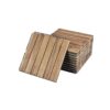10 Piece Interlocking Deck Tiles Striped Pattern, Square Acacia Hardwood Outdoor Flooring For Patio, Bancony, Pool Side - Yellow - Image 24