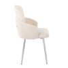 Dahlia - Contemporary Dining Chair (Set of 2) - Cream / Chrome - Image 3