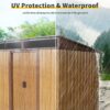 6Ft X 5Ft Outdoor Metal Storage With Transparent Plate And Foundation For Backyard Garden Patio - Coffee - Image 8
