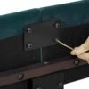 Queen Size Green Velvet Tufted Upholstered Platform Bed - Image 8