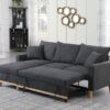 Colton - Woven Reversible Sleeper Sectional Sofa With Storage Chaise - Dark Gray - Image 11