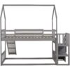 Twin Over Twin House Bunk Bed With Convertible Slide, Storage Staircase Can Be Placed Left Or Right - Gray - Image 8