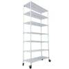 7 Tier Metal Shelf Wire Shelving Unit, 2450Lbs Heavy Duty Adjustable Storage Rack With Wheels & Shelf Liners For Closet Kitchen Garage Basement Commercial Shelving - White - Image 3