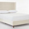 Peyton - King Bed Upholstered With High Headboard, Traditional Hand Buttoned Tufting - Ivory Velvet - Image 12