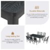 Topmax - Rustic Extendable Dining Table Set With Removable Leaf, 6 Upholstered Armless Dining Chairs And 2 Padded Arm Chairs, 9 Pieces - Black - Image 7
