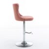 Swivel Velvet Barstools Adjusatble Seat Height From 25-33", Modern Upholstered Chrome Base Bar Stools With Backs Comfortable Tufted For Home Pub And Kitchen Island 1712Pk (Set of 2) - Pink - Image 6