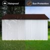 10'x12' Garden Sheds Outdoor Storage Sheds With Window - White / Coffee - Image 3