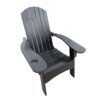 Outdoor Or Indoor Wood Adirondack Chair With An Hole To Hold Umbrella, On The Arm - Black - Image 3