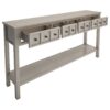Rustic Entryway Console Table Long Sofa Table With Two Different Size Drawers And Bottom Shelf For Storage - Gray Wash - Image 8