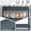 Rustic Entryway Console Table Long Sofa Table With Two Different Size Drawers And Bottom Shelf For Storage - Navy - Image 6