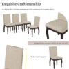 5 Piece Farmhouse Dining Table Set Wood Round Extendable Dining Table And 4 Upholstered Dining Chairs - Espresso - Image 8