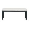 Topmax - 6 Piece Farmhouse Extendable Dining Table With Footrest, 4 Upholstered Dining Chairs And Dining Bench, Two 11" Removable Leaf - Black / Beige - Image 23