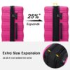 Hardshell Luggage Sets 3 Pieces Spinner Suitcase With Tsa Lock Lightweight 20" 24" 28" - Pink - Image 2