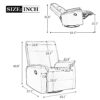 360° Swivel Upholstered Manual Recliner Chair Theater Recliner Sofa Nursery Glider Rocker For Living Room - Gray - Image 2