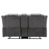 2 Seater Home Theater Recliner Manual Recliner Chair With A Storage Box And Two Cup Holders For Living Room - Gray - Image 11